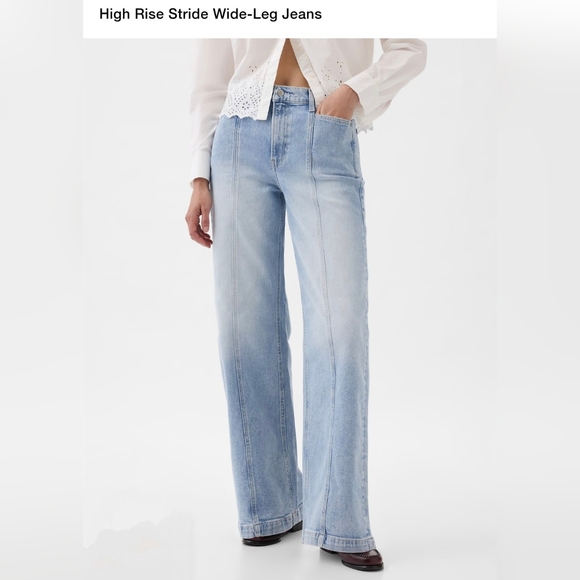 Gap High Rise Stride Wide Leg Jeans size 4 - Picture 2 of 3